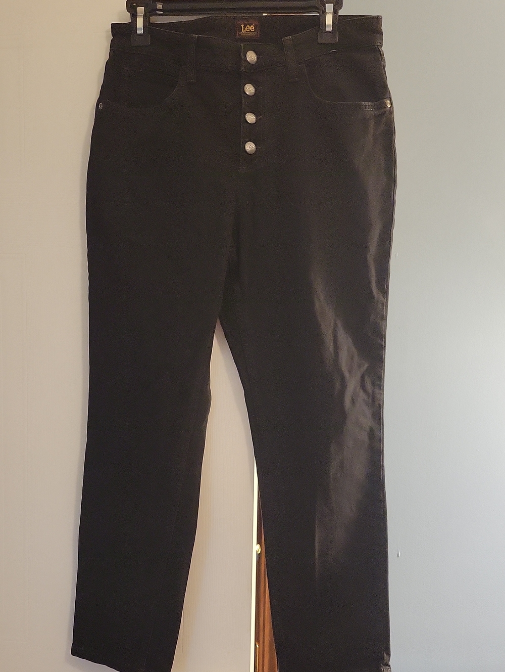 Lee Women's Black High-Rise Button-Fly Jeans Size 10